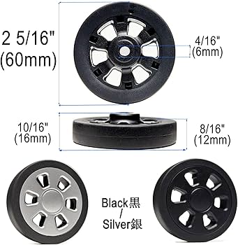 Amazon.co.jp: スーツケース交換用キャスター 修理キット 60mm直径TPU